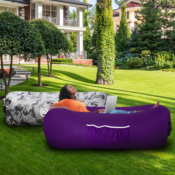 Mockins Inflatable Lounger Great for Camping and Hikes with Attached